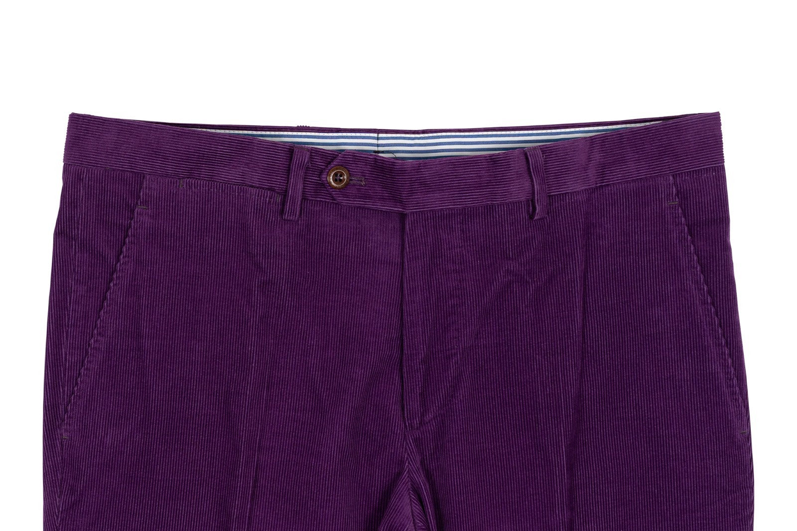625$ RUBINACCI NAPOLI "Luca" Violet Cotton Corduroy Trouser Pant Made in Napoli