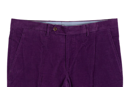 625$ RUBINACCI NAPOLI "Luca" Violet Cotton Corduroy Trouser Pant Made in Napoli