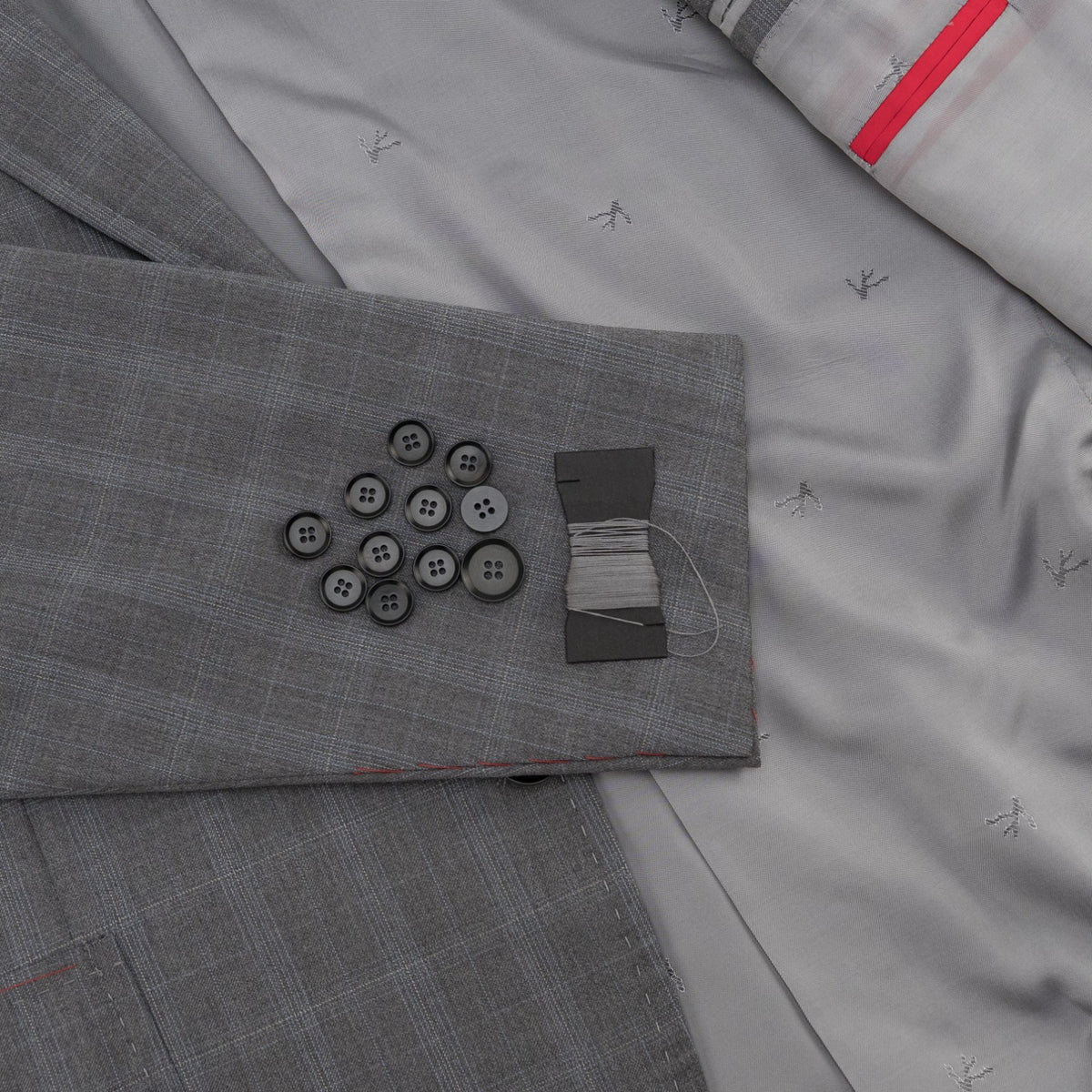 $6700 ISAIA NAPOLI "Capri" Gray Suit Fine Wool Plaids 48 US / 58 EU 8R