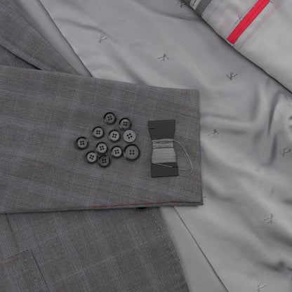 $6700 ISAIA NAPOLI "Capri" Gray Suit Fine Wool Plaids 48 US / 58 EU 8R