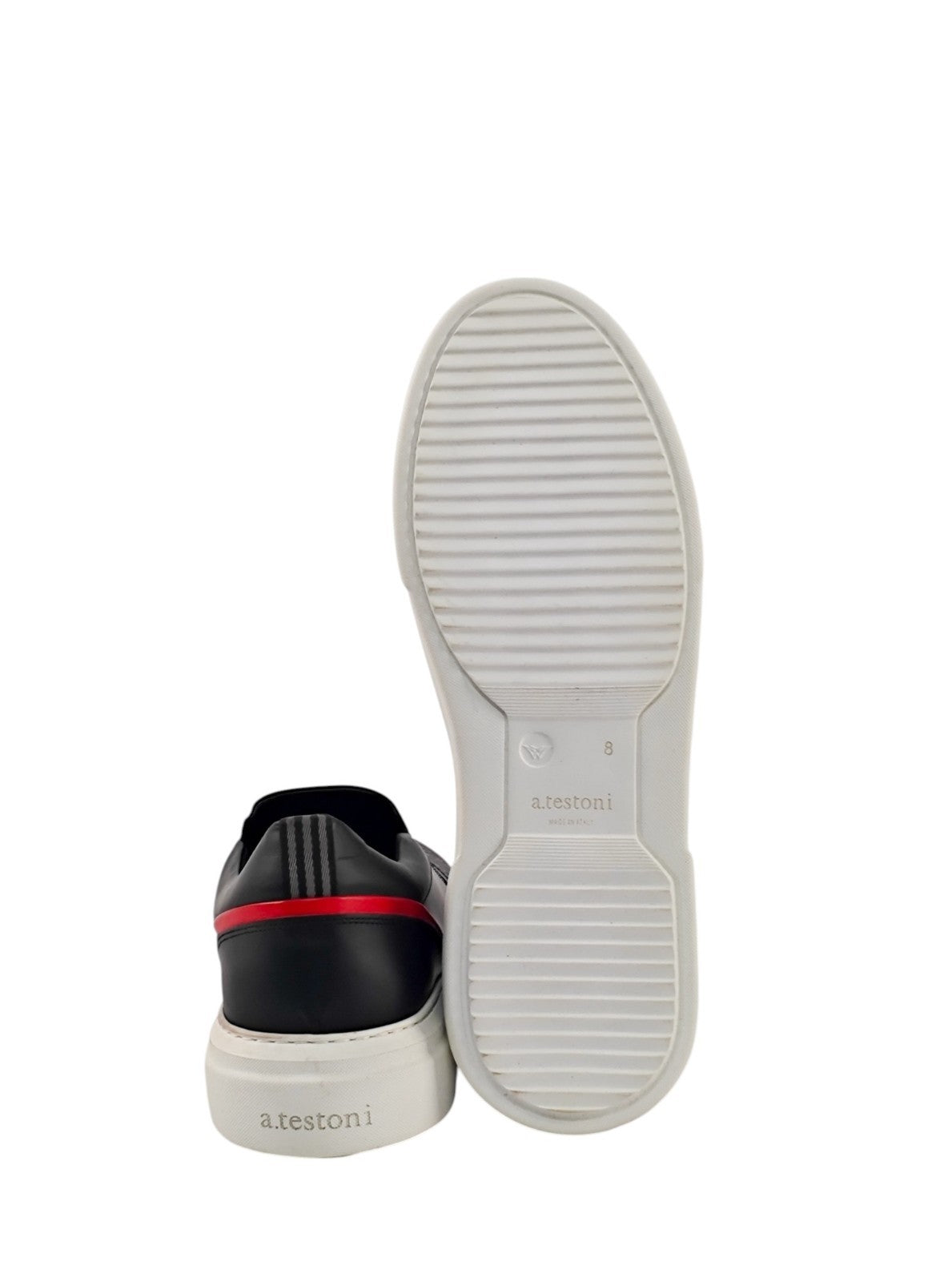 700$ TESTONI Black SlipOn Sneaker Shoes Weaving Pattern  8 UK  / 9 US / 42 IT