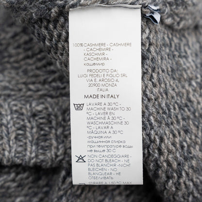$2000 FEDELI "Favonio" Gray Cardigan Sweater Zip 100% Cashmere 40 US / 50 EU