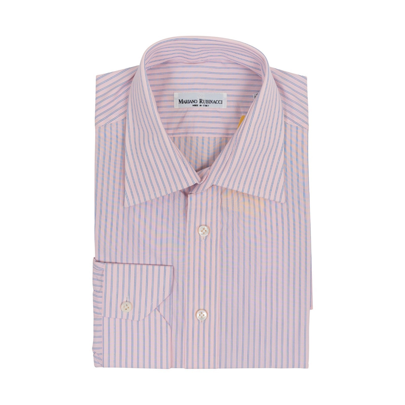 520$ RUBINACCI NAPOLI Pink Hand-Sewn Striped Shirt Cotton Classic Fit   2E