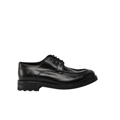 1250$ TESTONI Black Derby Shoes Brush Off Calf + Wool Lining 8 UK / 9 US / 42 IT