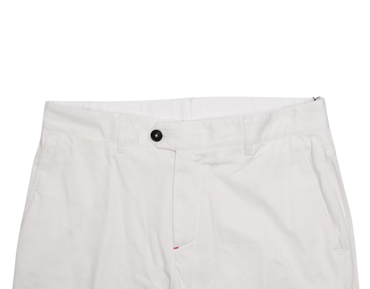 850$ ISAIA NAPOLI White 5 Pocket Chino Pant Cashmere Cotton Slim Fit