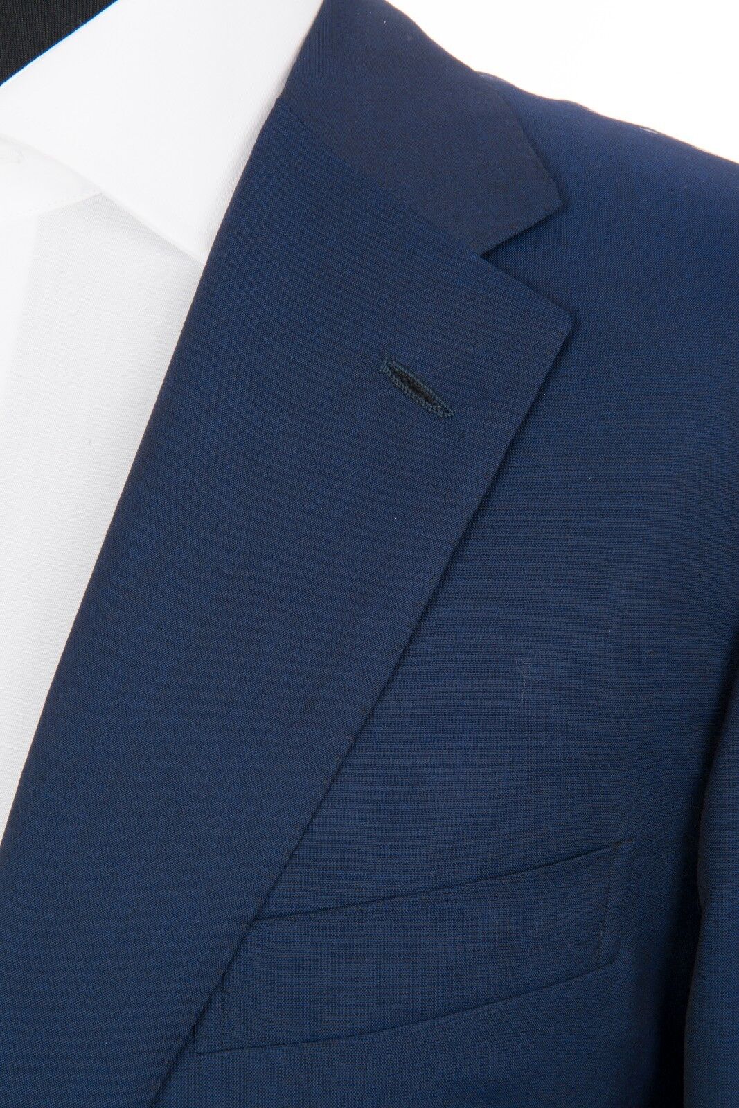 $2560 D'AVENZA Blue Wool Mohair Jacket Blazer Hand-Sewn in Italy 46 US / 56 EU