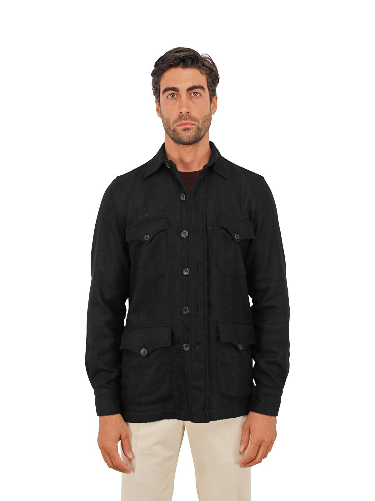 $2300 RUBINACCI NAPOLI Black Sahariana Jacket Baby Alpaca Size S