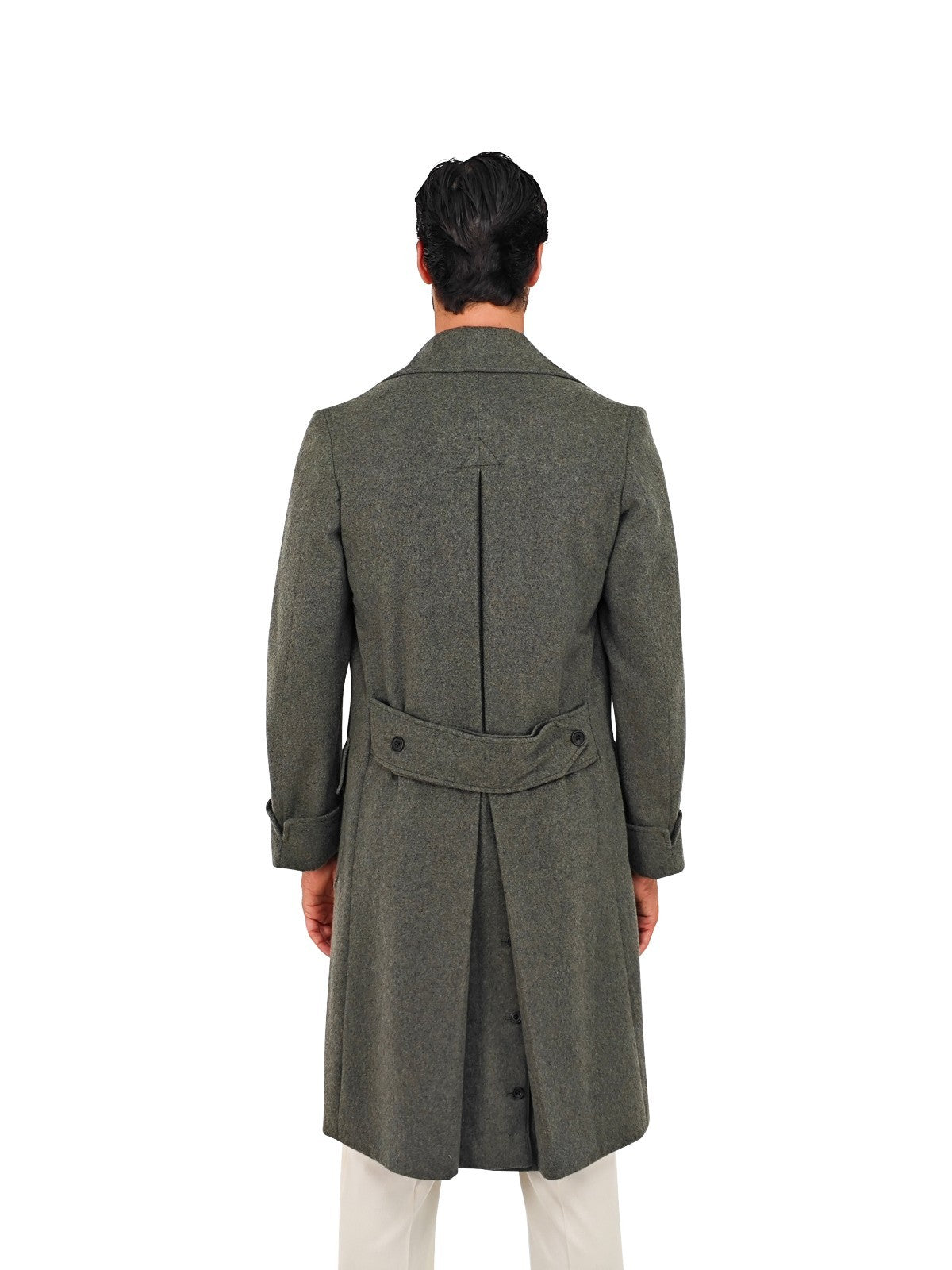 $3600 RUBINACCI "Ulster" Green Double Breasted Coat 100% Cashmere 38 US / 48 EU