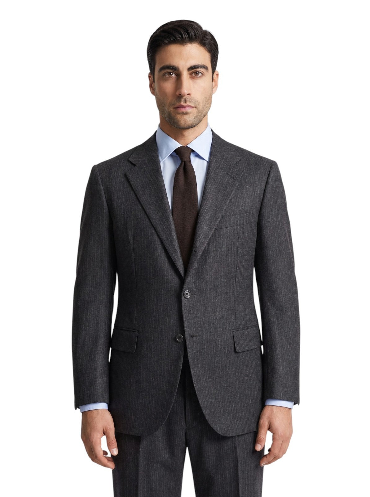 2800$ SARTORIO NAPOLI by KITON Gray Handmade Suit Wool Pinstripe 44 US / 54 IT