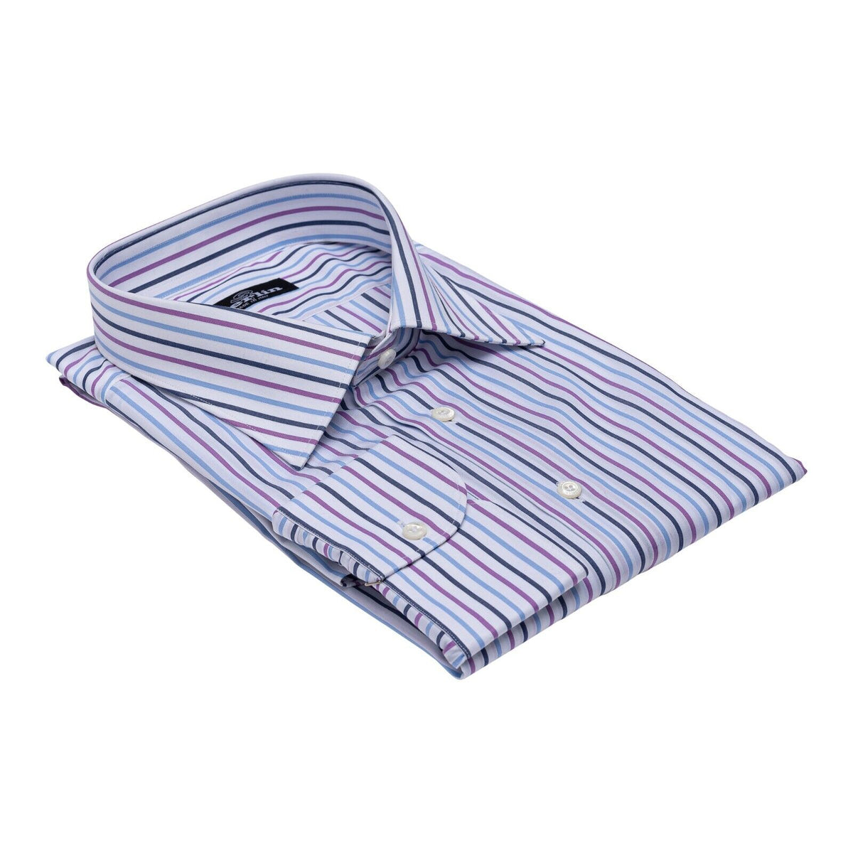 690$ ITALIAN LUXURY GERLIN Shirt White Striped Fine Cotton  2AM ZILLI