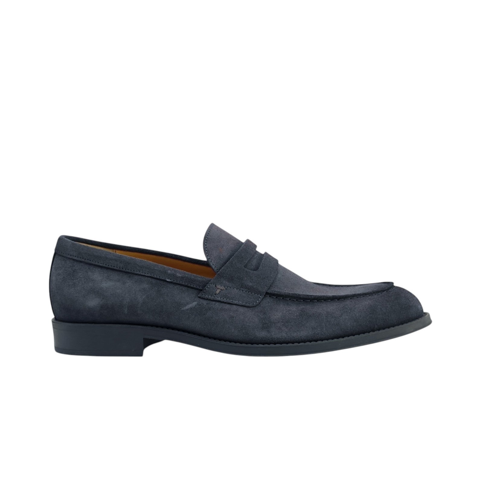 1300$ TESTONI Penny Loafer Casual Suede Calf Blue Indigo 8 UK / 9 US / 42 IT