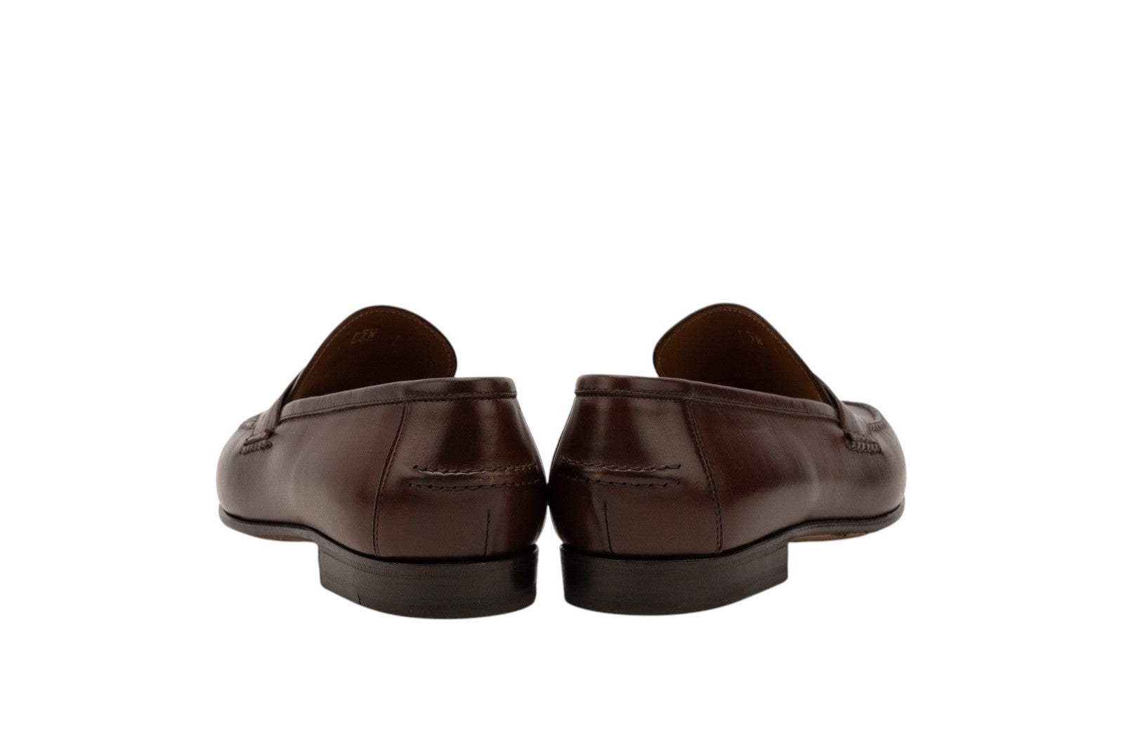 1655$ Luxury EDWARD GREEN Leather Penny Loafer Shoes Handmade Dark Brown