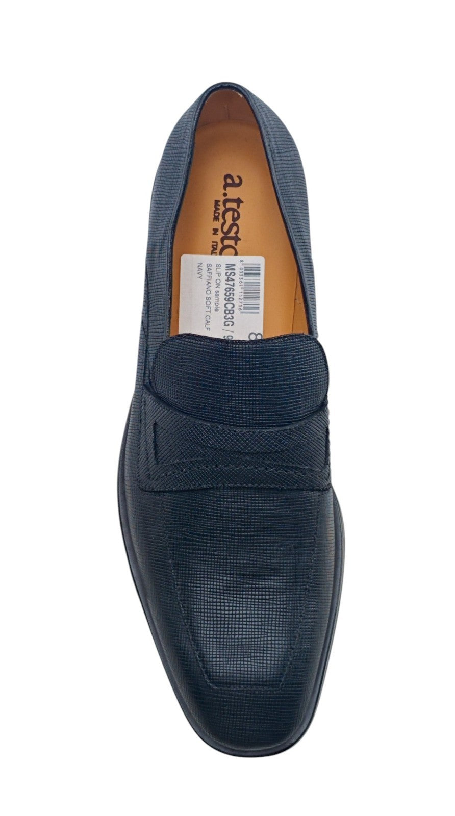 1250$ TESTONI BOLOGNA Blue Loafer Shoes Saffiano Soft Calf 8 UK / 9 US / 42 IT