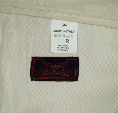 850$ ISAIA NAPOLI Light Gray 5 Pocket Pant Cashmere Cotton Slim Fit