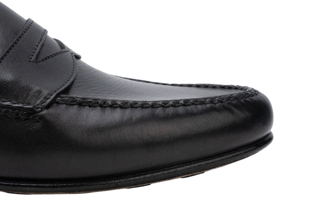 1655$ Luxury EDWARD GREEN Leather Penny Loafer Shoes Handmade Blue Navy