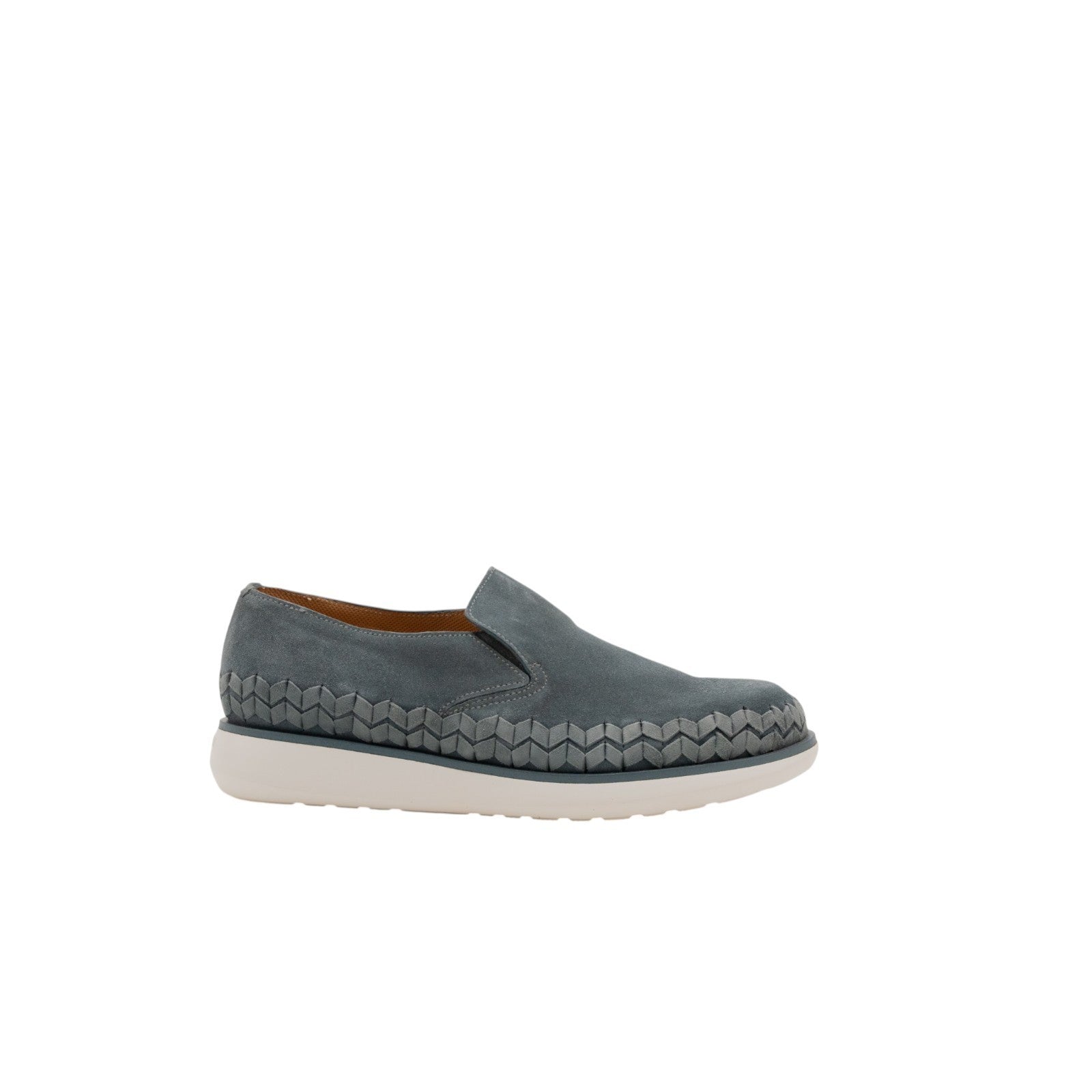 $1050 GIORGIO ARMANI Sneakers Shoes Slip-On Petroleum Green Woven Suede