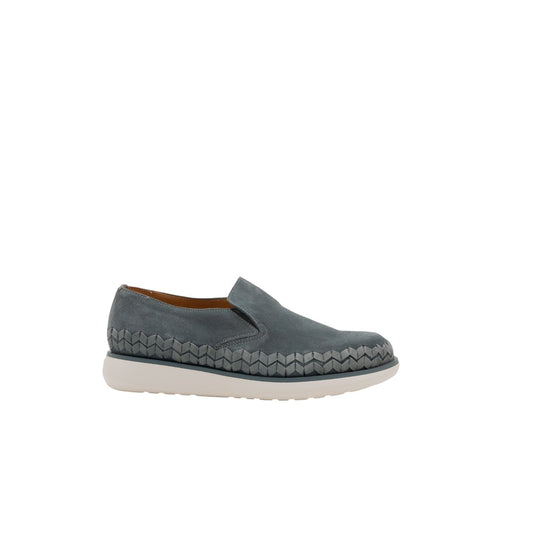 $1050 GIORGIO ARMANI Sneakers Shoes Slip-On Petroleum Green Woven Suede