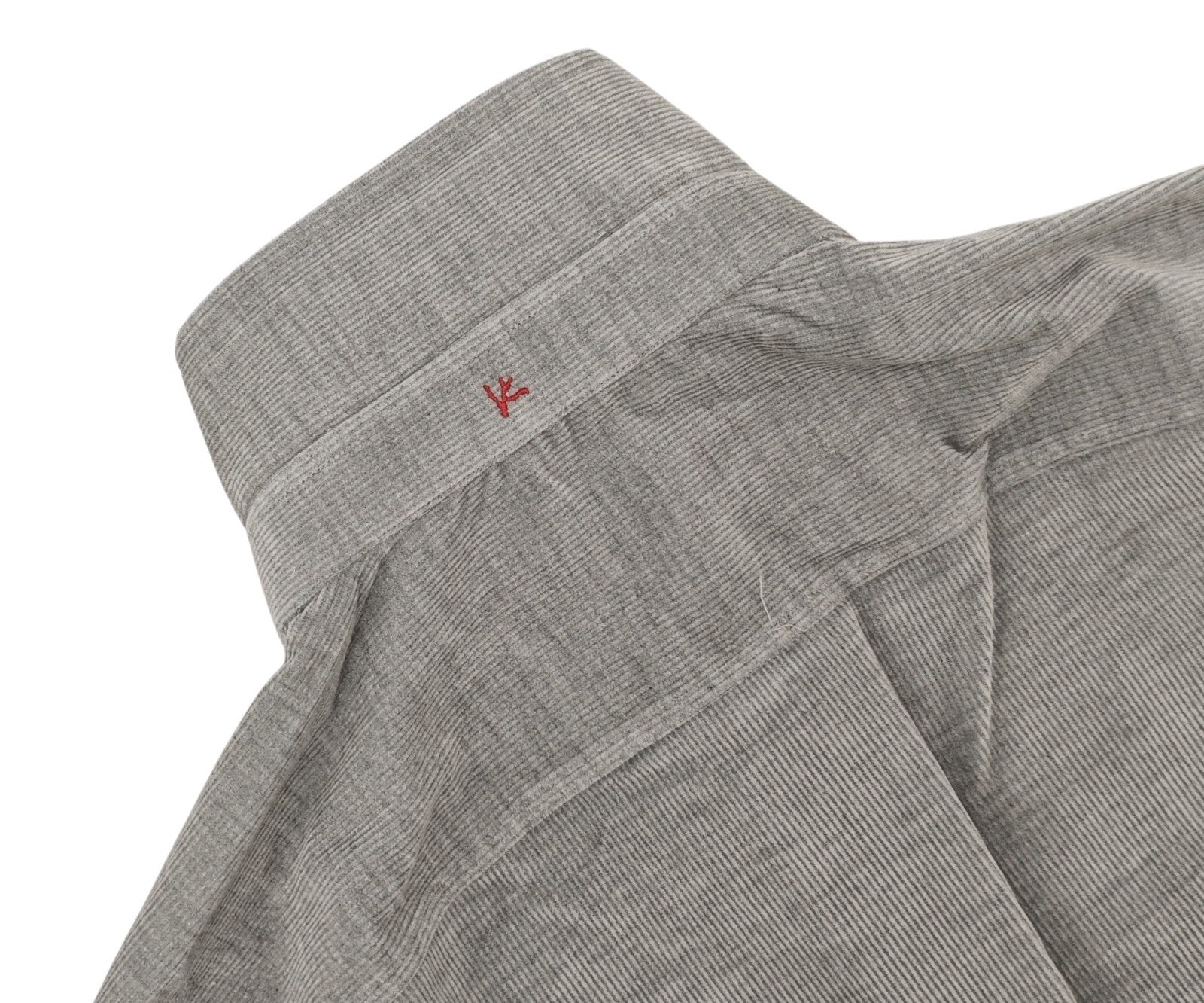 $1200 ISAIA NAPOLI Gray Hand-Sewn Overshirt Jacket Corduroy Cotton Size XL