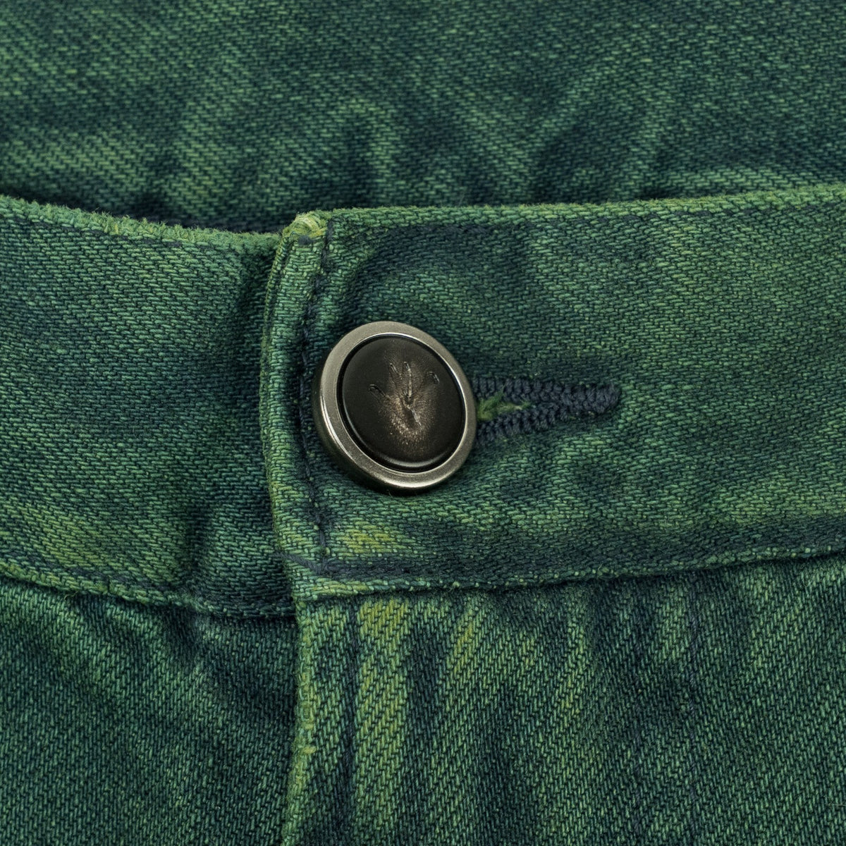 795$ ISAIA NAPOLI "Forcella" Green Denim Jeans Pant Cotton Wide Fit 32 US /48 EU