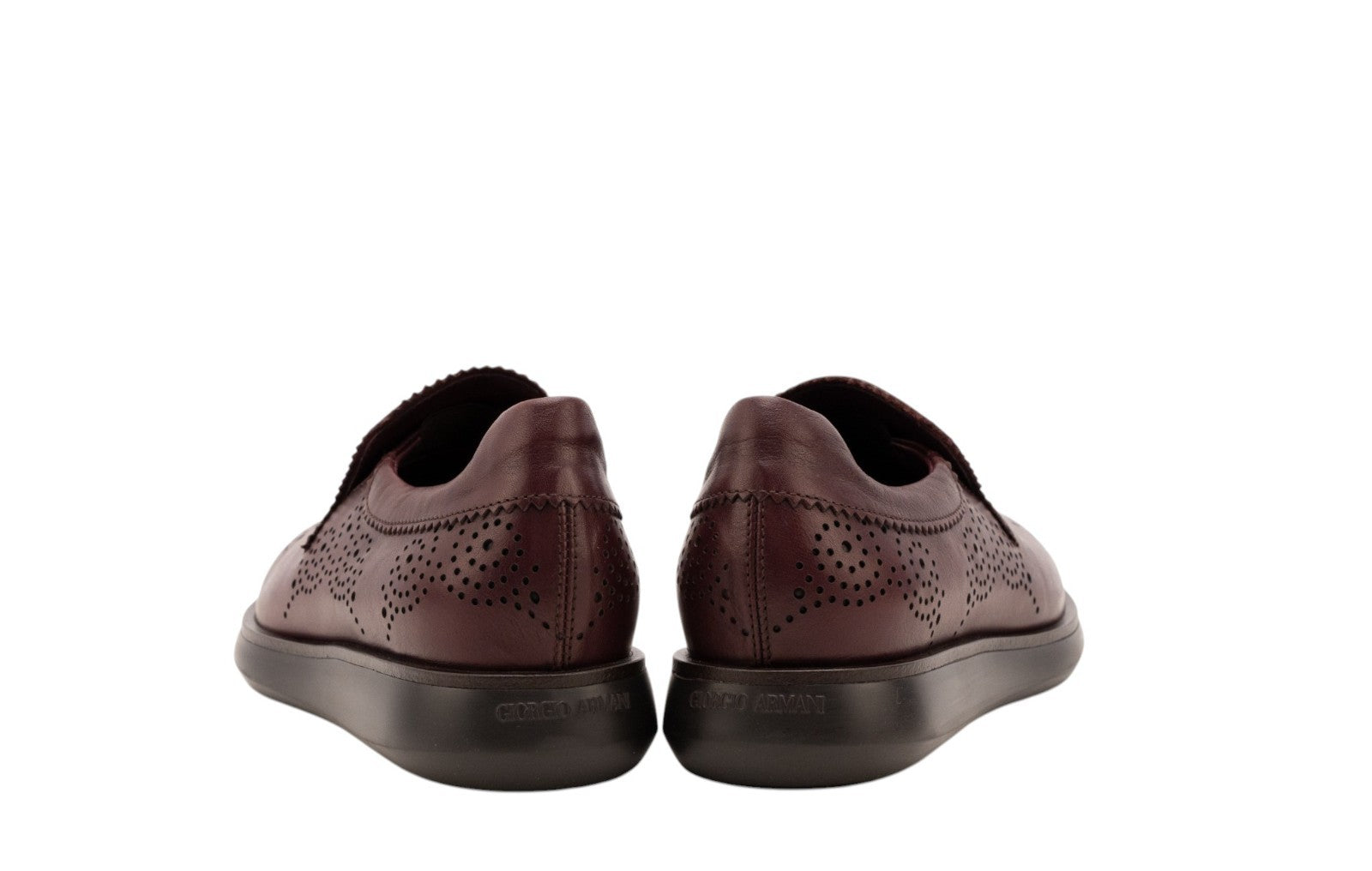 1020$ GIORGIO ARMANI Shoes Tassel Loafers Brogue Wine Leather 6 UK  7 US  40 IT