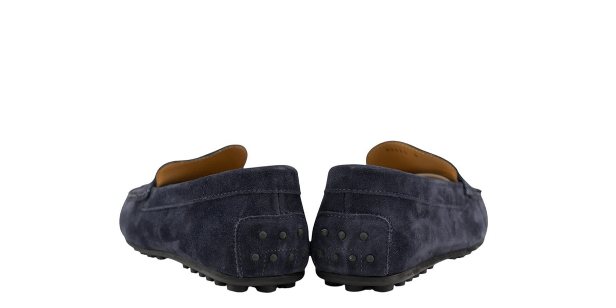 1200$ TESTONI "Portocervo" Driver Loafer Shoes Suede Calf Navy 8 UK 9 US / 42 IT