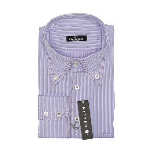 690$ LUXURY GERLIN Shirt Point Collar Lilac Cotton 16 - 41 - 7U BIJAN