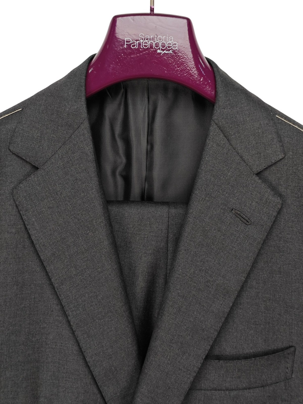 $2700 SARTORIA PARTENOPEA NAPOLI Gray Handmade Suit Wool 140's  46 US / 56 EU