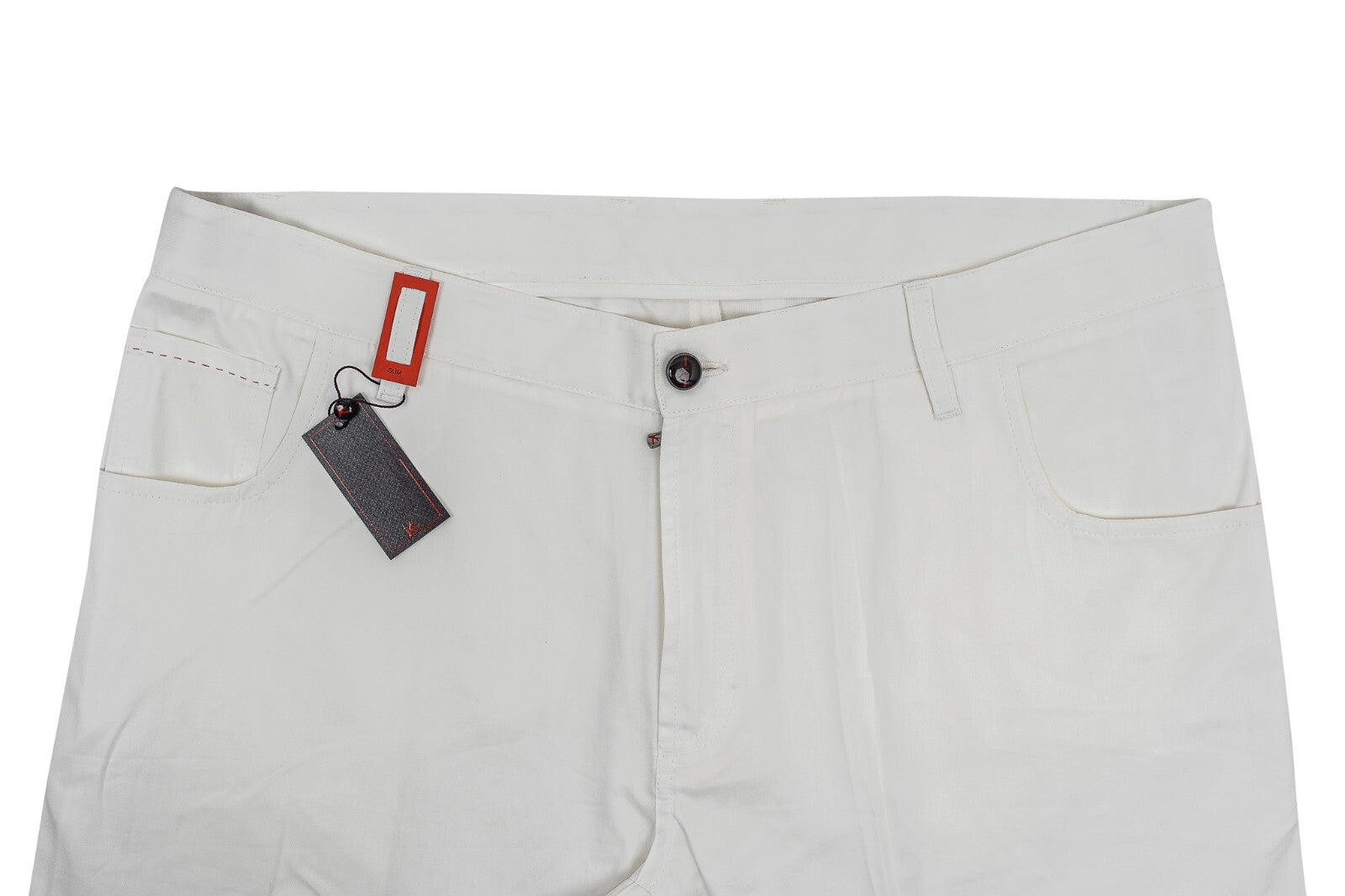 690$ ISAIA NAPOLI White 5 Pockets Pant Soft Cotton Slim Fit 40 US / 56 EU 8L