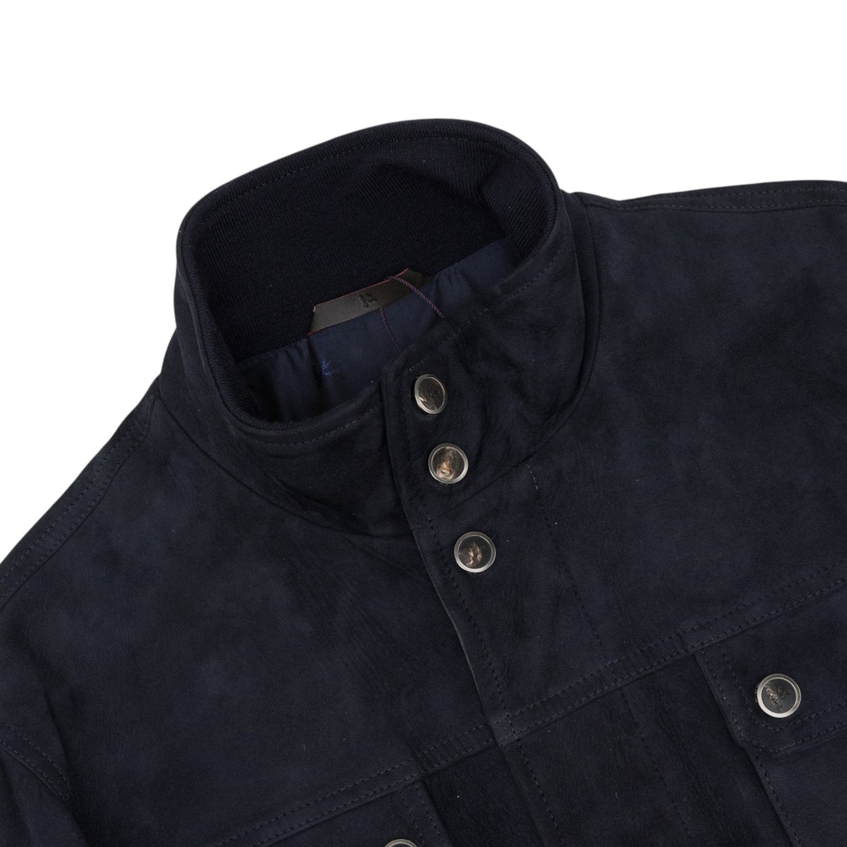 14500$ ISAIA NAPOLI Dark Blue Field Jacket Suede Lambskin 38 US / 48 EU 8R