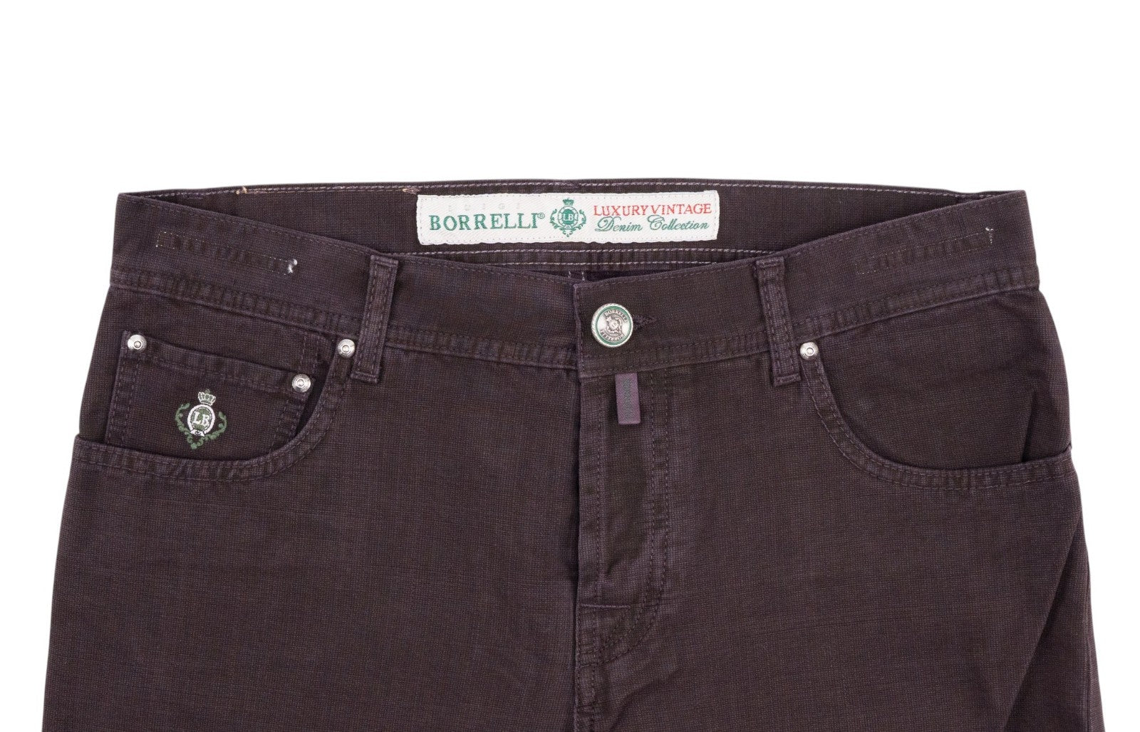 415$ LUIGI BORRELLI NAPOLI 5 Pockets Plum Denim Jeans Cotton 34 US / 50 EU