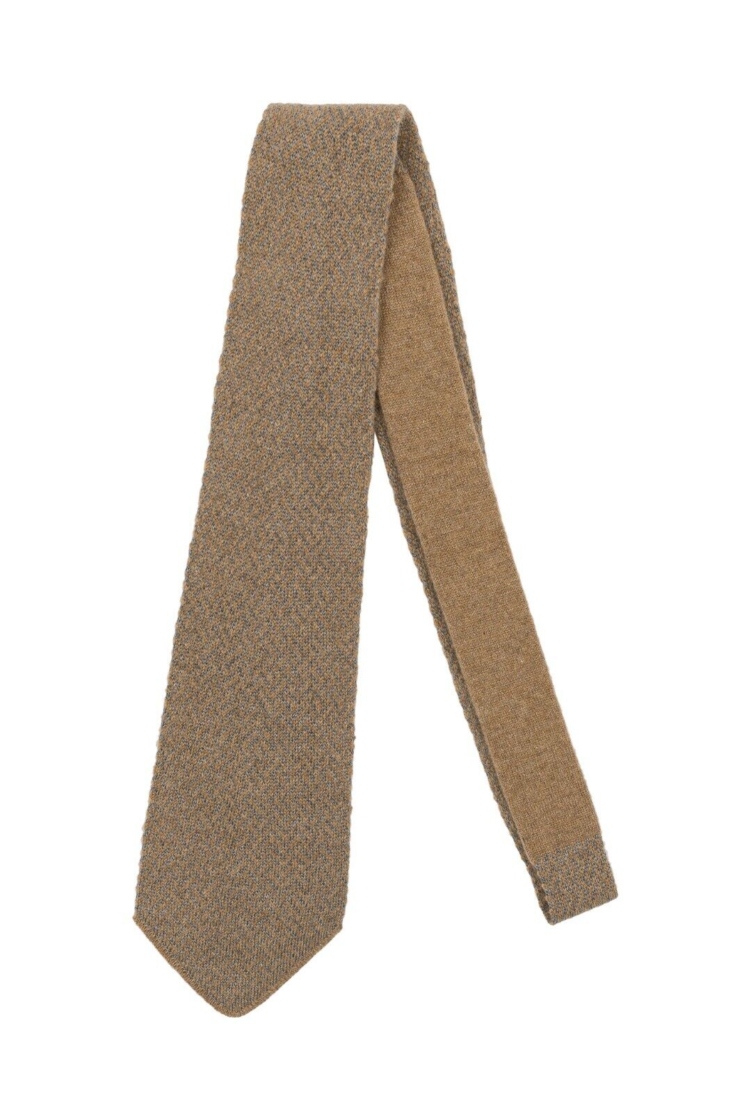 $195 UMBERTO BILANCIONI Brown / Gray Trunk Knit Tie Cashmere Silk Made in Italy