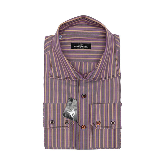 690$ ITALIAN LUXURY GERLIN Shirt Striped TWILL Cotton 16 - 41  9P BIJAN