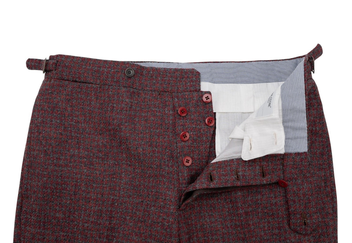 Sartoria DALCUORE NAPOLI Total Hand-Sewn Suit Burgundy Flannel Wool 40 US 50 EU