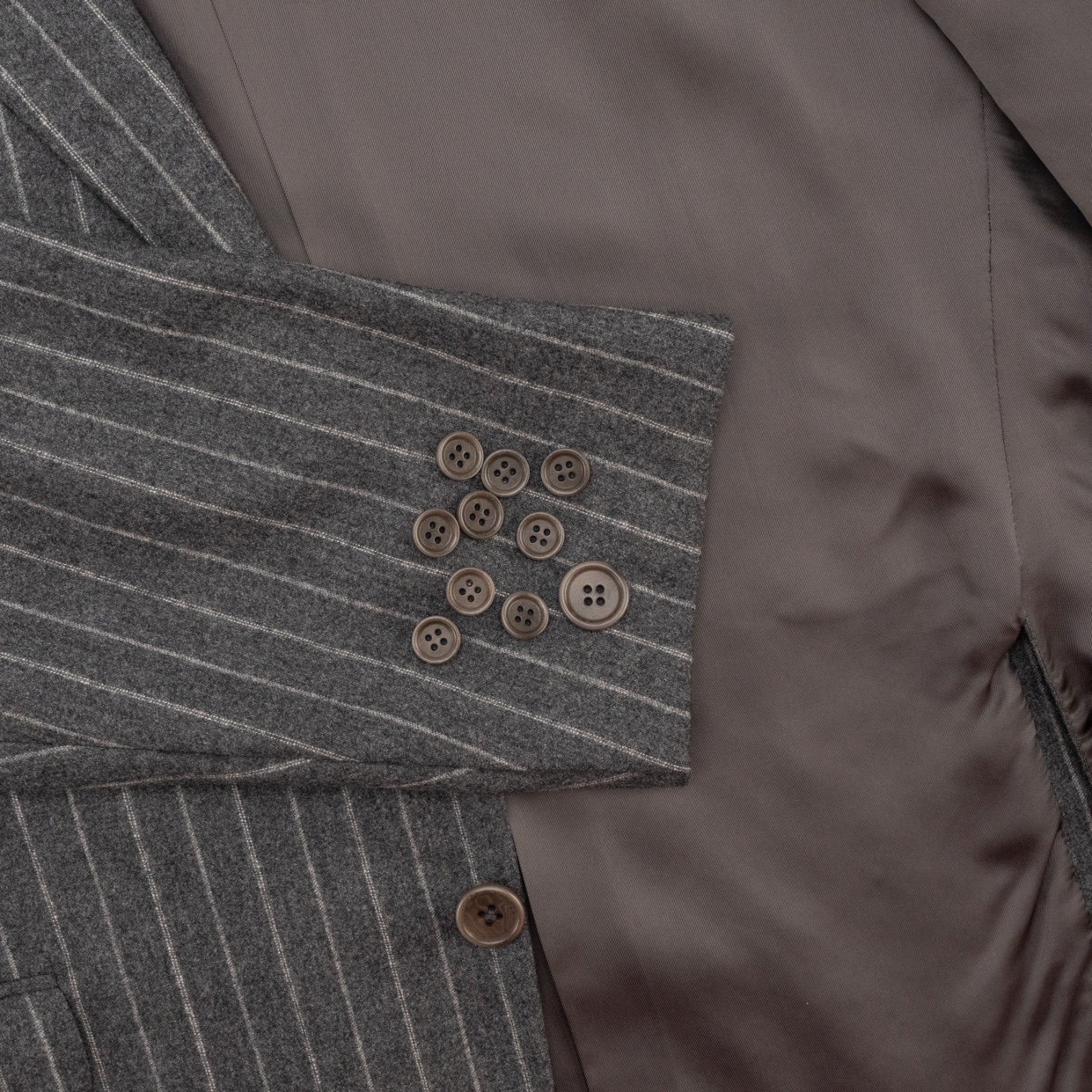 $1800 BURBERRY LONDON 3/2 Roll Suit Wool 100's Pinstripe Gray  46 US / 56 EU 7R