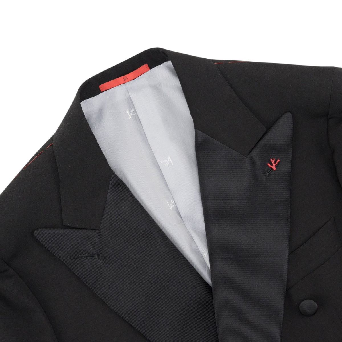 $7120 ISAIA NAPOLI "Capri" Black Tuxedo Suit Wool - Mohair 42 US / 52 EU 8R