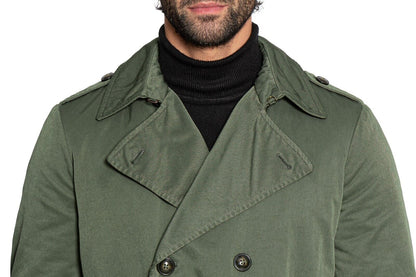 750$ M.I.D.A TOKYO-FIRENZE Trench Coat Parka Padded Miltary Green Made in Italy
