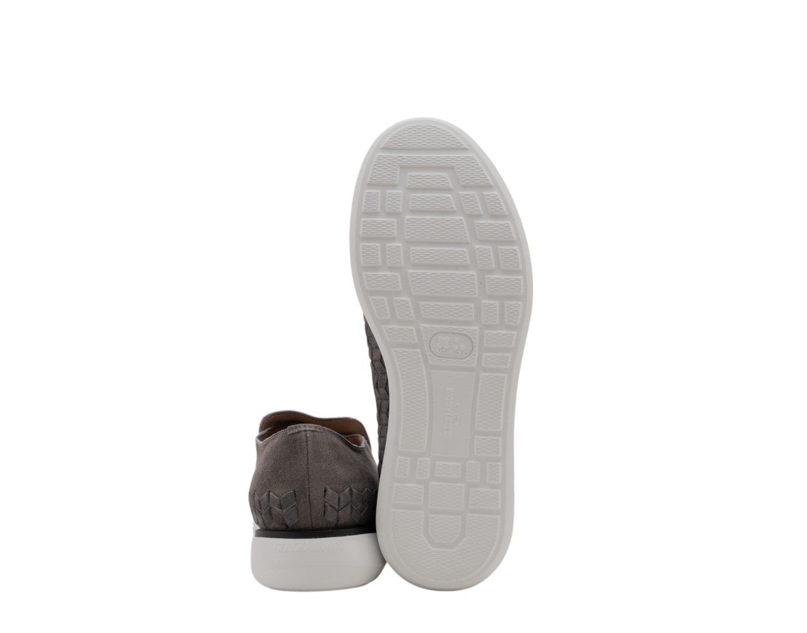 1050$ GIORGIO ARMANI Sneaker Shoes Slip-On Gray Woven Suede 6 UK / 7 US / 40 IT