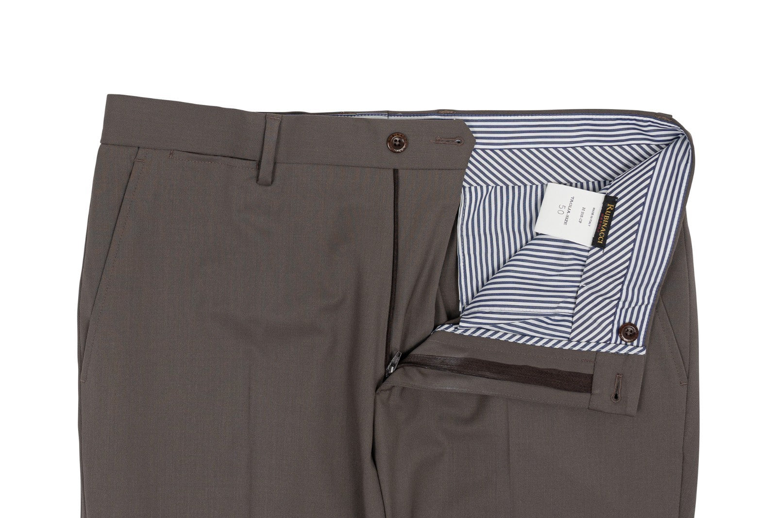 670$ RUBINACCI NAPOLI Dove Gray Worsted Wool Dress Pant 34 US / 50 EU