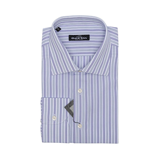 690$ ITALIAN LUXURY GERLIN Shirt Striped Lilac Cotton 16 - 41 - 1R BIJAN