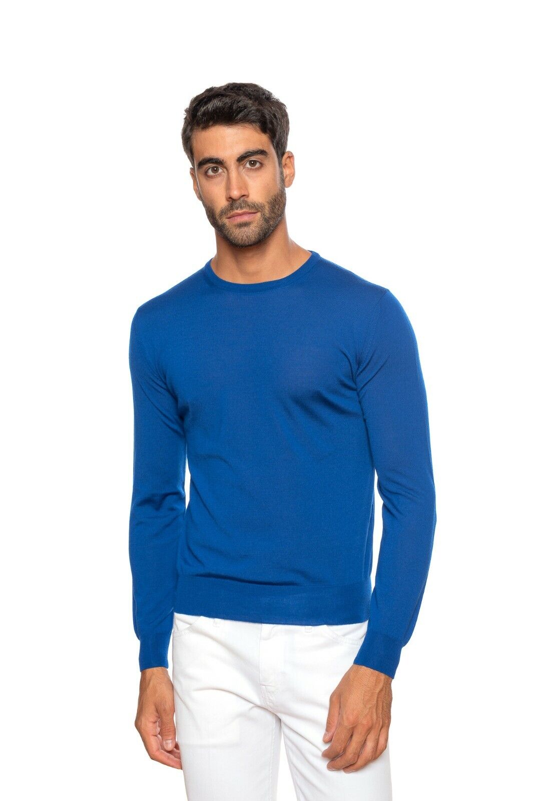 FILIPPO DE LAURENTIIS Sweater Blue Merino's Wool Superfine 120's  36 US / 46 EU
