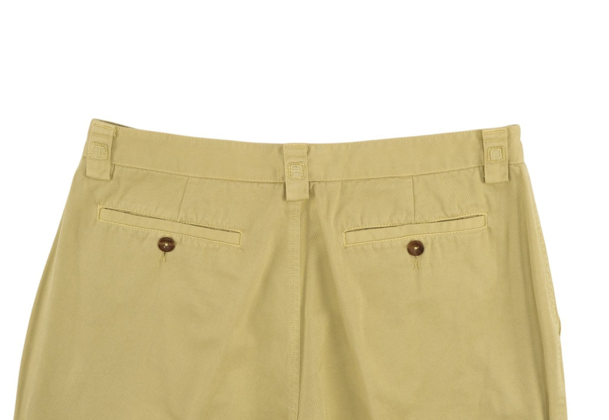 750$ ETRO MILANO Washed Yellow Cotton Twill Pant Straight Leg 30 US / 46 EU
