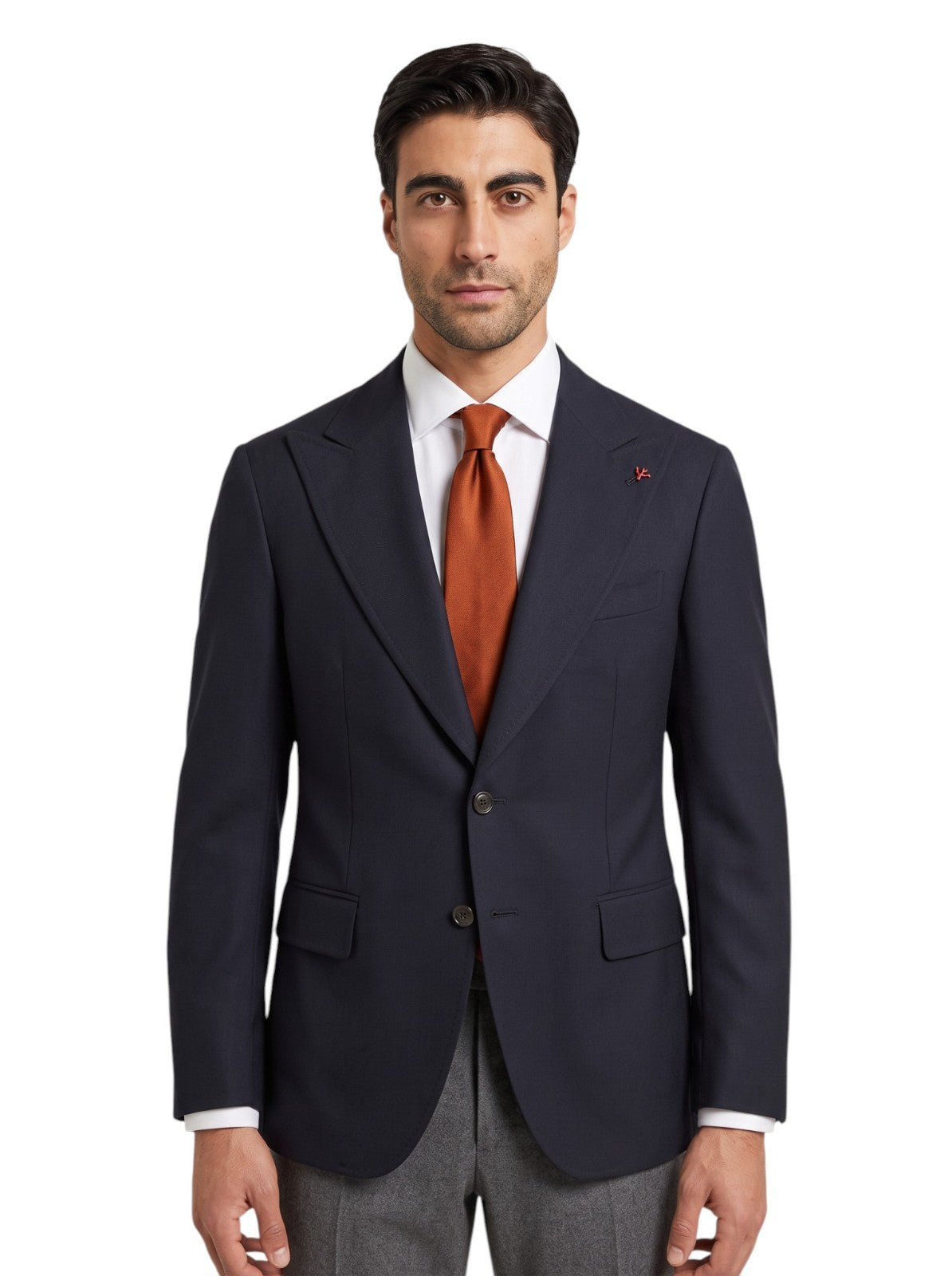 $5725 ISAIA "Capri" Blue Midnight Sport Coat Fine Wool Wide Lapel 38 US 48 EU 8R