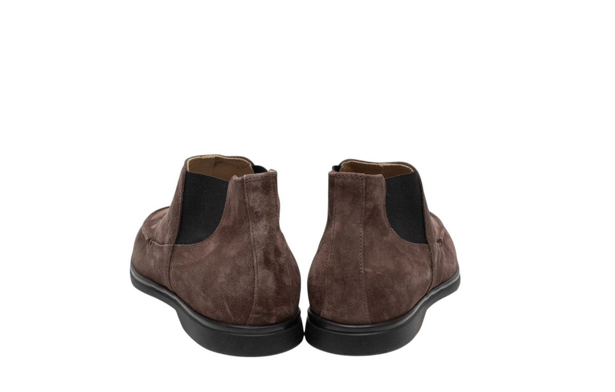 1350$ TESTONI "Portonovo" Chelsea Boot Shoes Eco Suede Brown 8 UK / 9 US / 42 IT