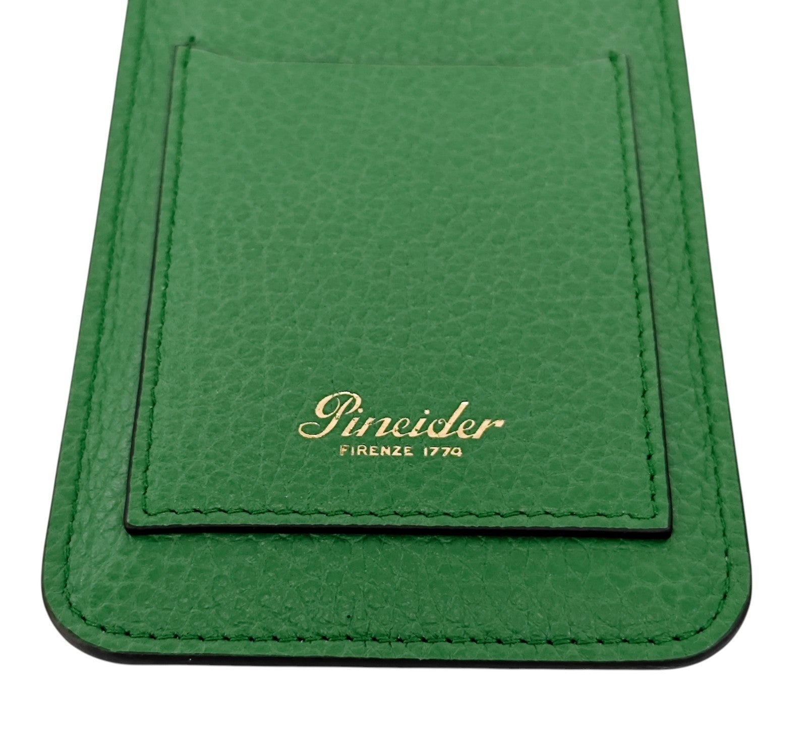 240$ PINEIDER FIRENZE 1774 Bottolato Necklace Double Pen Holder Grain Calf Green
