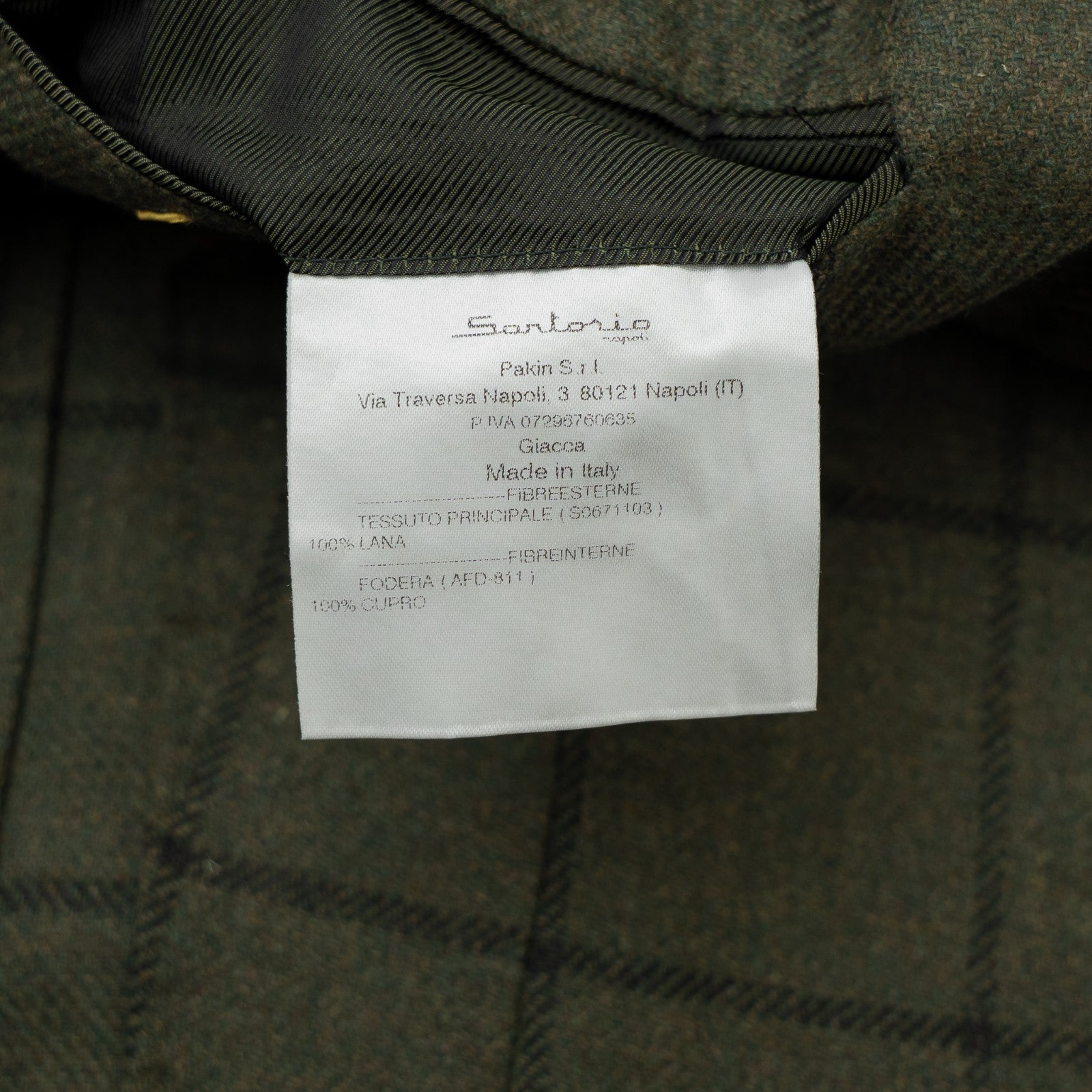 1800$ SARTORIO KITON NAPOLI Green Jacket Sport Coat Wool 38 US / 48 EU  9R