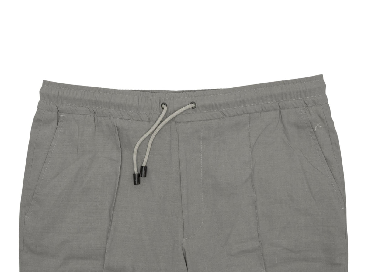 1050$ ISAIA Light Grey Drawstring Pant Regular Tapered Fit 38 US / 54 IT