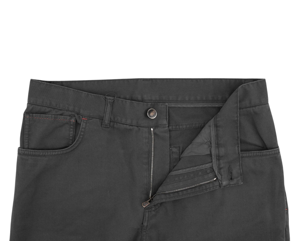 690$ ISAIA NAPOLI Dark Gray Denim Jeans Pant 5 Pocket Cotton 34 US / 50 EU