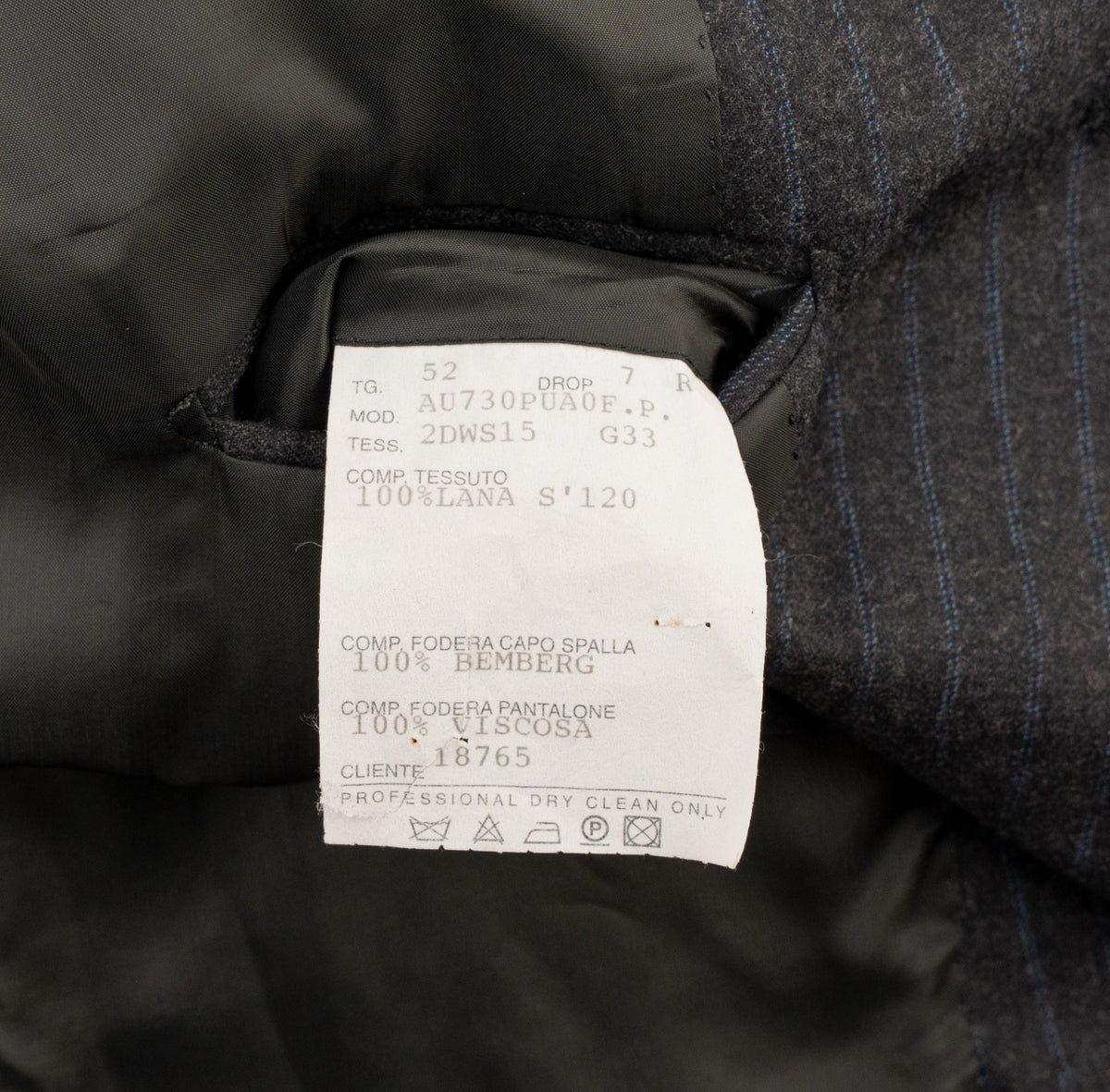 2800$ SARTORIO NAPOLI by KITON Dark Gray 3/2 Roll Suit Wool 120's 42 US / 52 IT