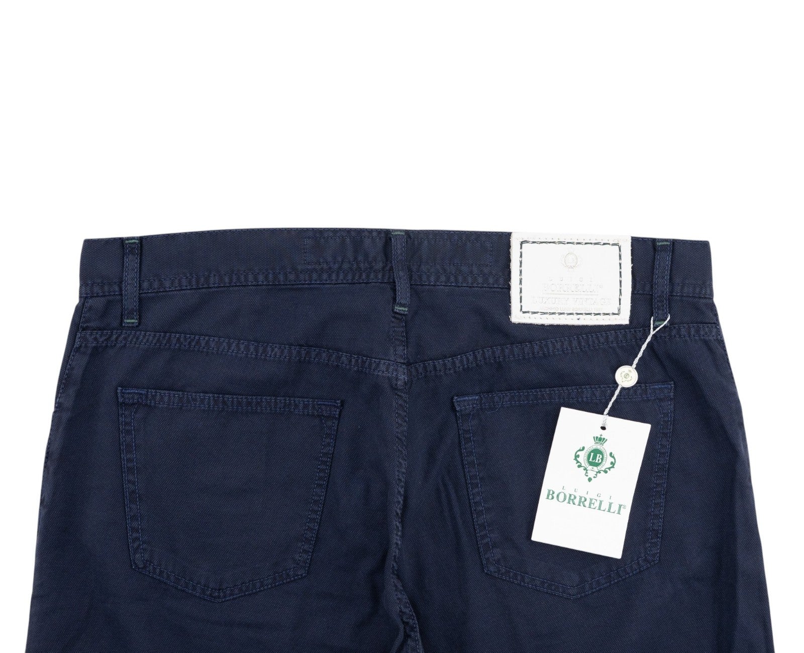 415$ LUIGI BORRELLI NAPOLI Blue Navy Denim Jeans Pant Cotton 35 US / 51  EU