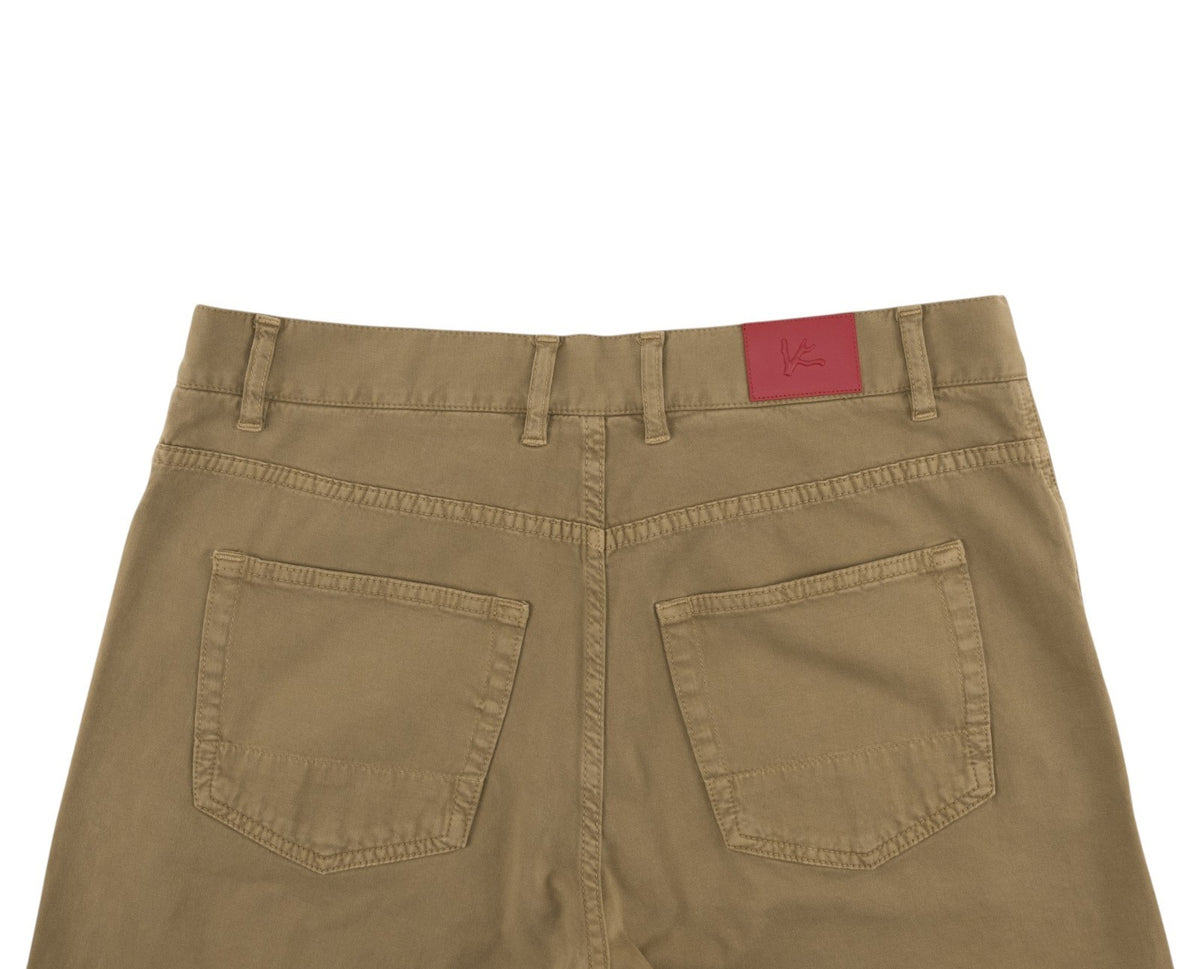 850$ ISAIA NAPOLI "Chiaia" Beige Chino Sport Pant Cotton  Cashmere - Leather Tag